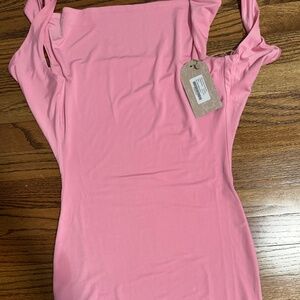 Open back pink dress